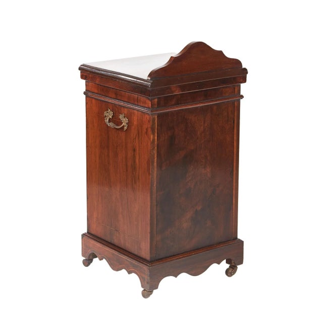 Brown Antique Edwardian Rosewood Inlaid Coal Purdonium For Sale - Image 8 of 9