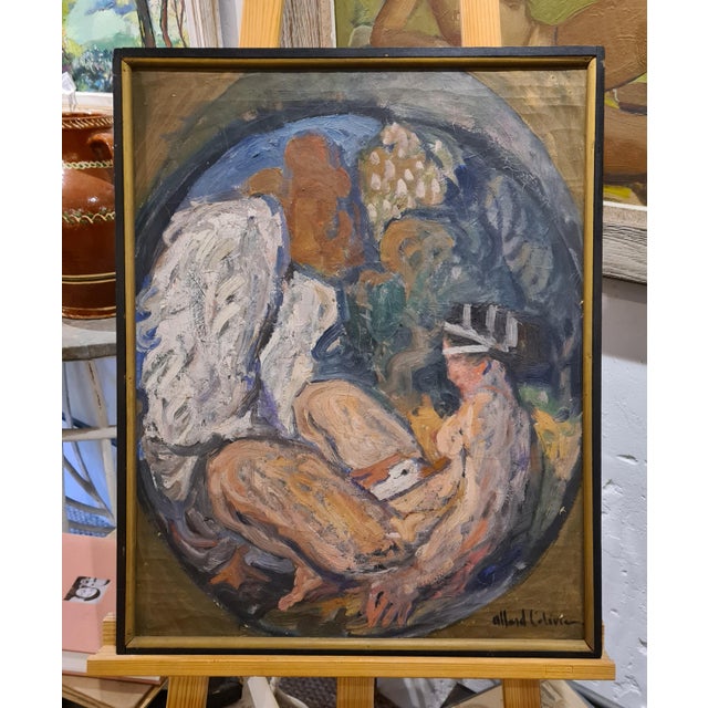 Aesthetic Movement Allegorical Painting, Leda and the Swan, Early 20th Century by Fernand Allard l'Olivier For Sale - Image 12 of 12