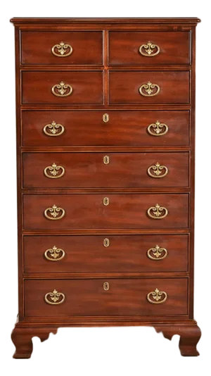 Henredon Chippendale Solid Mahogany Nine-Drawer Highboy Dresser
