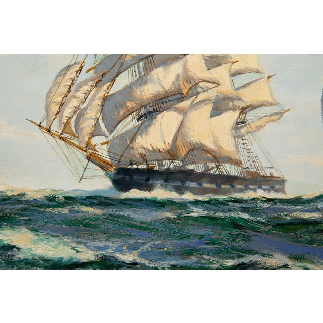 Fine Maritime Seascape Painting of American Clipper Ships by Henry Scott For Sale - Image 10 of 18