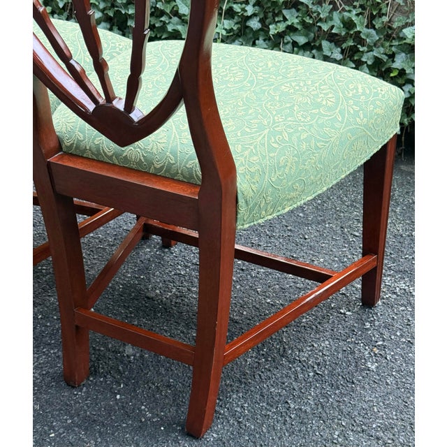 Hickory White Shield Back Mahogany Inlaid Dining Chairs - A Pair For Sale In New York - Image 6 of 12