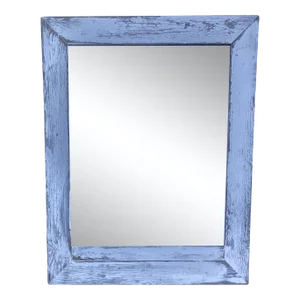 Vintage White Painted Cedar Mirror