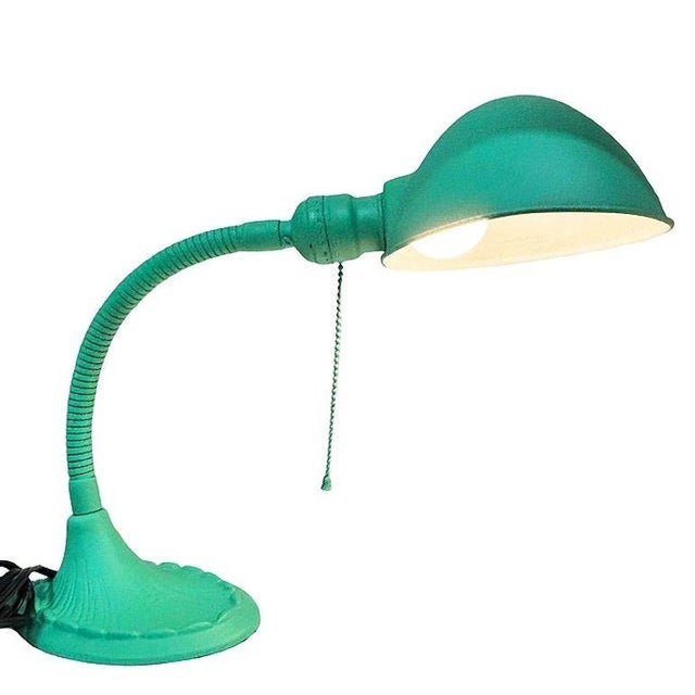 1920s Art Deco Gooseneck Desk Lamp W/Dome Shade and Shell Base For Sale In Los Angeles - Image 6 of 6
