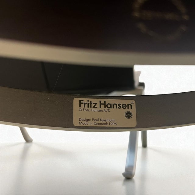 1990s Black Leather PK22 Lounge Chair by Poul Kjærholm for Fritz Hansen, Denmark, 1960s For Sale - Image 5 of 12