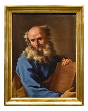 Giovanni Battista Beinaschi, Portrait of the Philosopher Democritus Beinaschi, 17th Century, Oil on Canvas, Framed