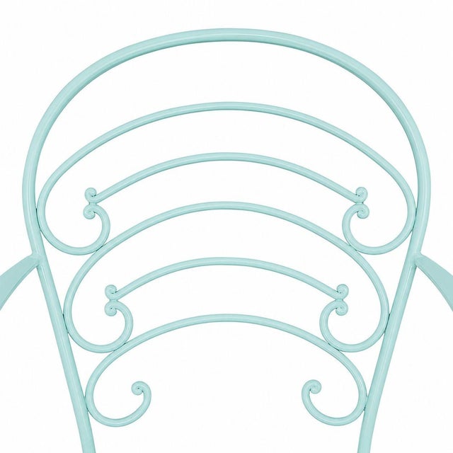 1950s 1950s Restored Teal "Ribcage" Patio/Outdoor Lounge Chair W/ Brass, Set of Two For Sale - Image 5 of 7