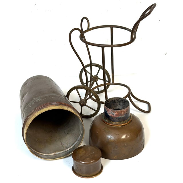Italian Interwar Industrial Copper Cocktail Shaker with Wheeled Caddy, 1925-35 For Sale - Image 15 of 18