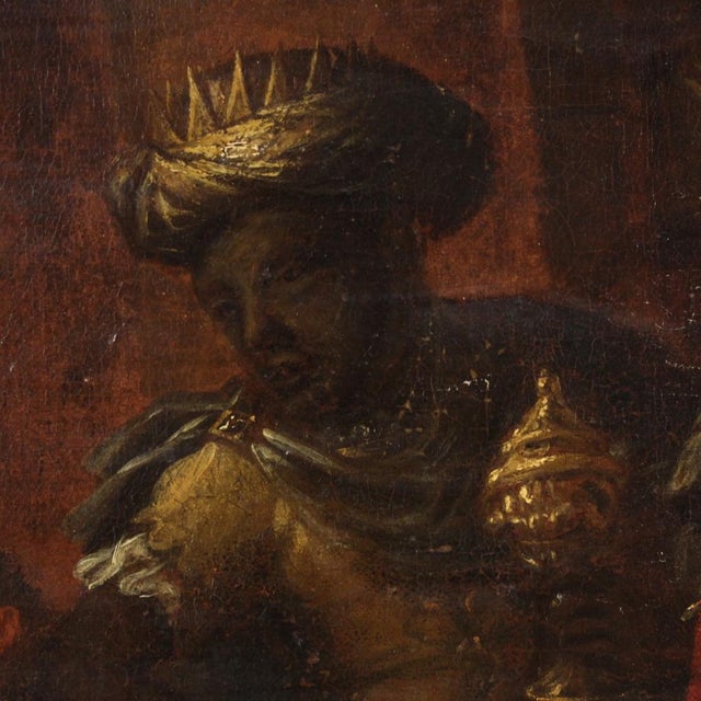 Religious Artist, Adoration of the Magi, 1650, Oil on Canvas For Sale - Image 10 of 16