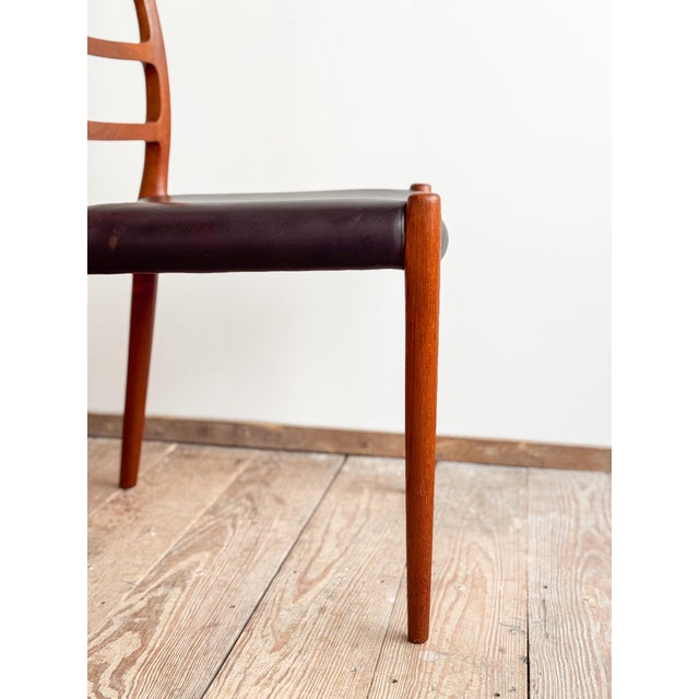 Mid-Century Danish Model 82 Embassy Chairs in Teak and Leather by Niels O. Møller for J. L. Mollers, Set of 6 For Sale - Image 15 of 18