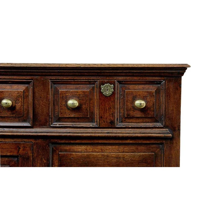 18th Century English Carved Oak Dresser, 1720s For Sale - Image 9 of 11