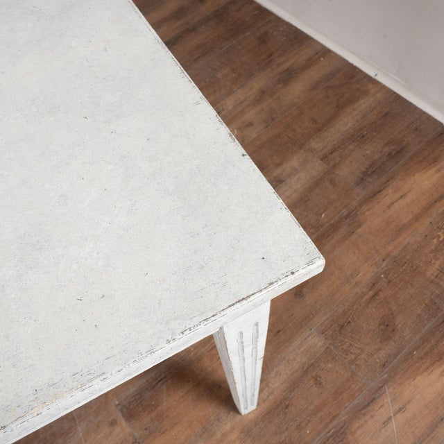 Wood 19th Century Swedish Gray Painted Two-Drawer Table or Writing Desk For Sale - Image 7 of 13