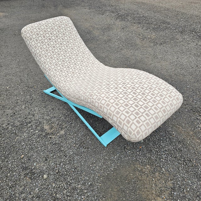1990s Kagan Style Faux Verdigris Chaise For Sale - Image 11 of 11