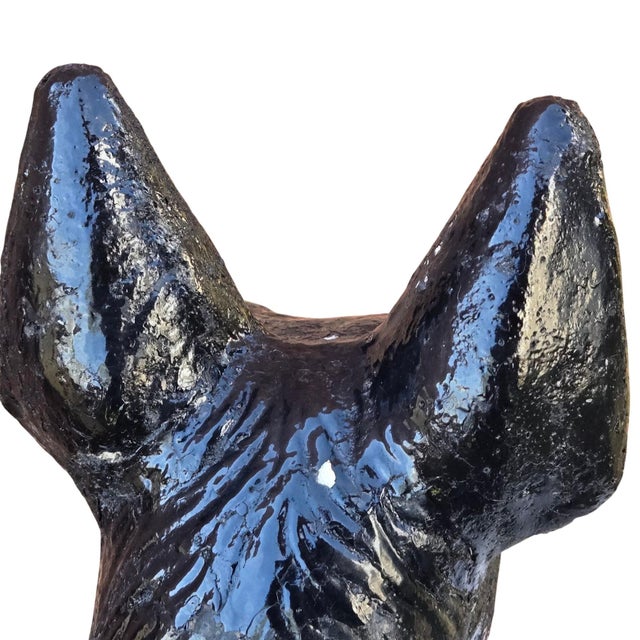 Cement Scottish Terrier Dog Statue Vintage Scotty Vintage Sculpture Black Heavy For Sale - Image 15 of 18