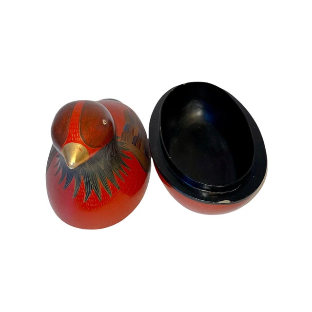 1930s Chinese Red Lacquer Wood Pheasant Box For Sale - Image 9 of 13