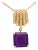 10 Carat Emerald Cut Amethyst and Diamond Pave 18k Gold Drop Pendant For Sale