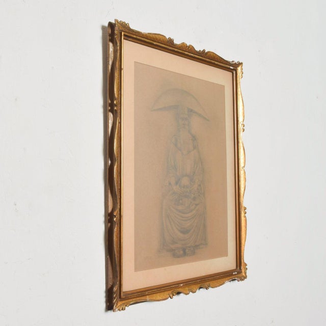 1980s Great Masters Expressionism Rafael Coronel Pencil Drawing Signed ...