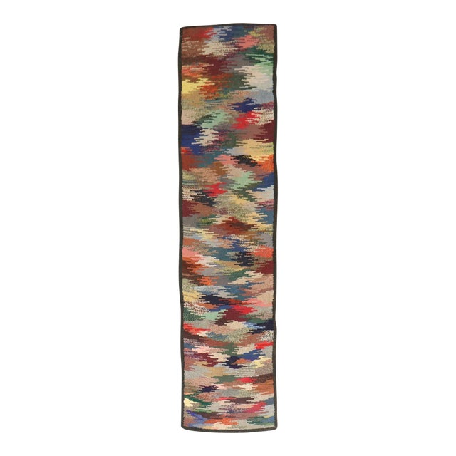 Narrow American Hooked Runner rug no. j5212 For Sale