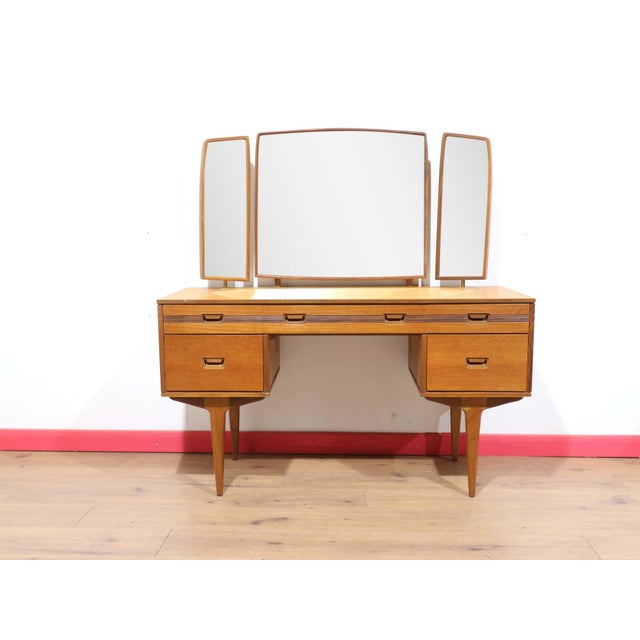 Mid 20th Century Mid Century Modern Vintage Teak Vanity Dresser by Butilux Danish Style For Sale - Image 5 of 9