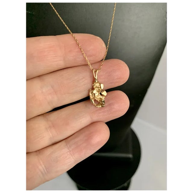 Mexican 1970s 14k Gold Nugget Pendant For Sale - Image 3 of 7
