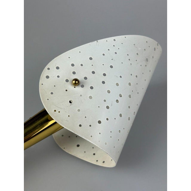 White Wall Lamp Brass & Metal Design by Ernest Igl for Hillbrand, 1950s For Sale - Image 8 of 18
