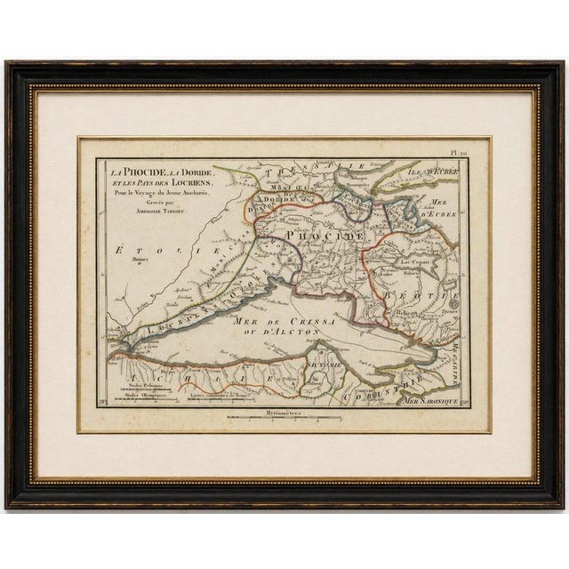 Title: Ancient Phocis, Doris and Locris Map by Ambroise Tardieu, 1825 : Original antique engraved and hand-coloured map of...