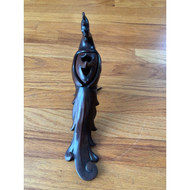 Introduce an element of timeless Far Eastern mystique to your decor with this striking vintage Japanese patinated bronze...