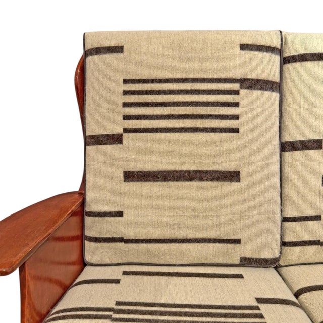 Suite of Vintage Cushman Paddle Arm Wingchair and Matching Settee For Sale In Chicago - Image 6 of 17