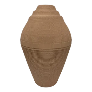 1980s Postmodern Dusty Peach Corrugated Cardboard Vase by Flute, Chicago