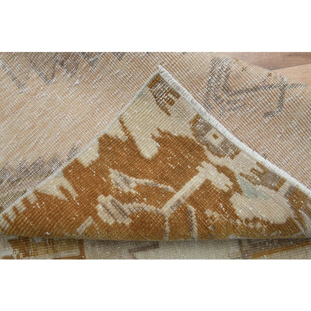 Textile 1970s Vintage Handmade Wool Cotton Turkish Beige Area Rug For Sale - Image 7 of 11