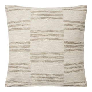 Amber Lewis x Loloi Jay Ivory / Sand 22'' x 22'' Cover Only Pillow For Sale