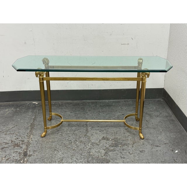 Neoclassical Drexel Furniture Connoisseur Collection Brass Console Table, Circa 1987 For Sale - Image 3 of 12