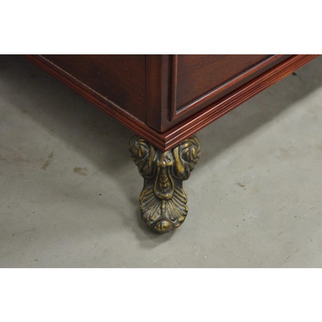Bombay Company Cherry Wood Victorian Style Standing Cheval Mirror With Drawer For Sale - Image 13 of 18