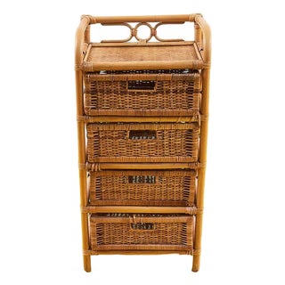 Rattan Cabinet with Drawers For Sale