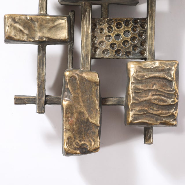 Mid-Century Brutalist Wall Sculptures in Textural Cubist Forms by Syroco For Sale - Image 12 of 12