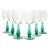 Vintage Green Christmas Tree Stem Wine, Water or All Purpose Glasses - Set of 6 For Sale