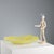 Crystal paste centerpiece plate in shades of yellow with light green highlights. Embossed decoration depicting mimosa...