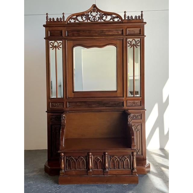 Vintage Gothic Revival Hall Bench For Sale - Image 13 of 14