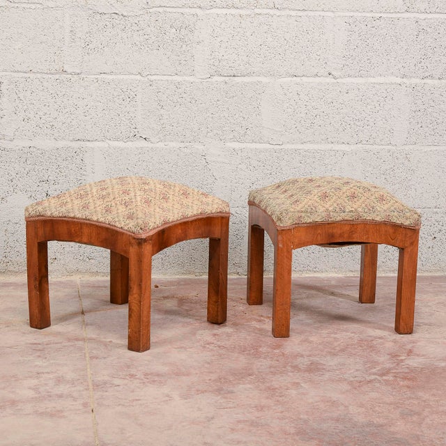 Art Deco Stools in Walnut, Set of 2 For Sale - Image 11 of 13