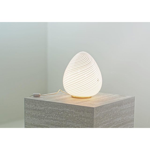 Egg-Shaped Murano Glass Table Lamp from Vetri, Italy, 1970s For Sale - Image 11 of 11
