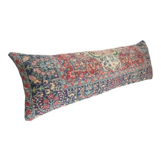 Antique Oriental Handmade Double Knotted Persian Rug Pillow Cover For Sale