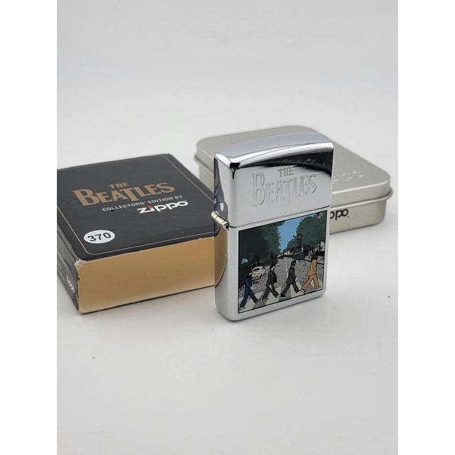 Rare 1996 Retired Beatles Abbey Road Zippo Lighter. Appears To Be Unfired W Box For Sale In Houston - Image 6 of 12