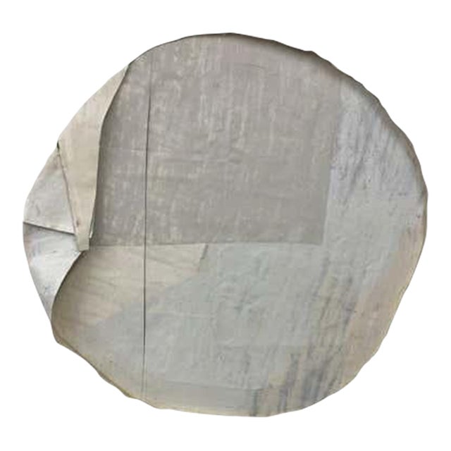 Round cut-out painting oil and wax on canvas mounted on wood, modern "Dove" 2023 For Sale