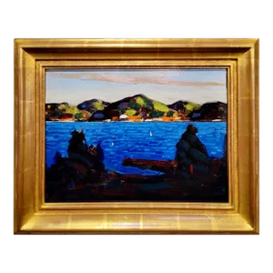 Conrad Buff - Blue Lake in a California Sunset Landscape -Oil Painting