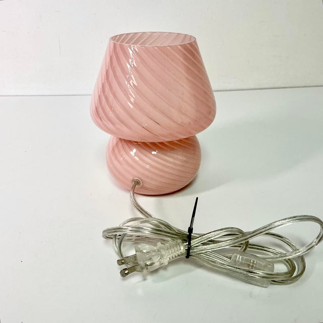 Vintage Boho Chic Hollywood Regency Murano Style Mushroom Table Lamp. For Sale - Image 11 of 15