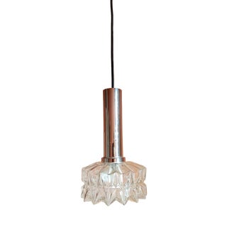 Space Age Chrome and Glass Pendant Light, Germany, 1970s For Sale