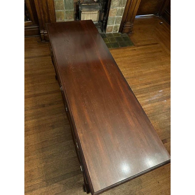Brown 1930's Johnson Handley Johnson Mahogany Chippendale Style Sideboard Buffet, Grand Rapids Certified For Sale - Image 8 of 13