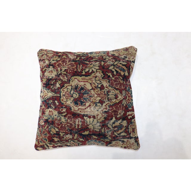 Late 20th Century Persian Kerman Rug Pillow For Sale - Image 5 of 5