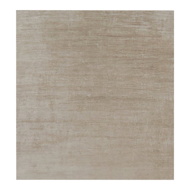 Rug & Kilim’s Oversized Modern Textural Rug in Beige-Brown Stripes and Striae - 13x14 For Sale