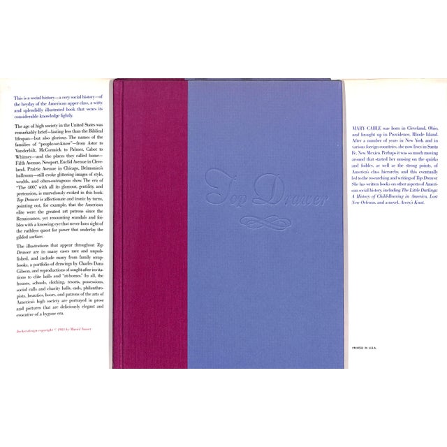 Traditional "Top Drawer: American High Society From the Gilded Age to the Roaring Twenties" 1984 Cable, Mary For Sale - Image 3 of 11