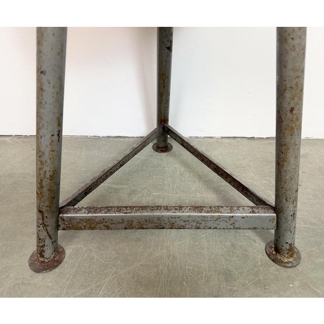 Industrial Grey Workshop Stool, 1960s For Sale - Image 15 of 18